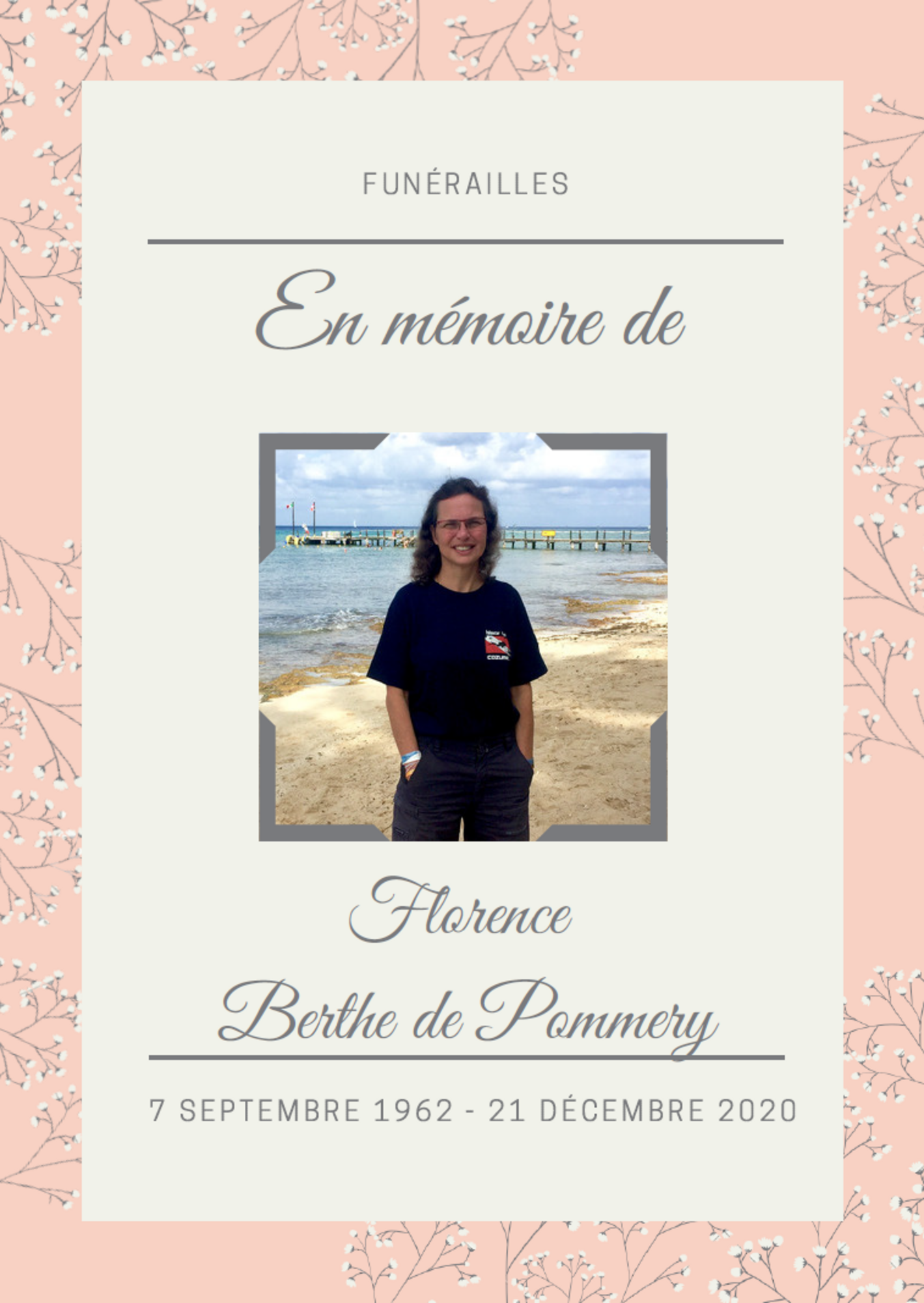 Avis de décès – Florence Berthe de Pommery
