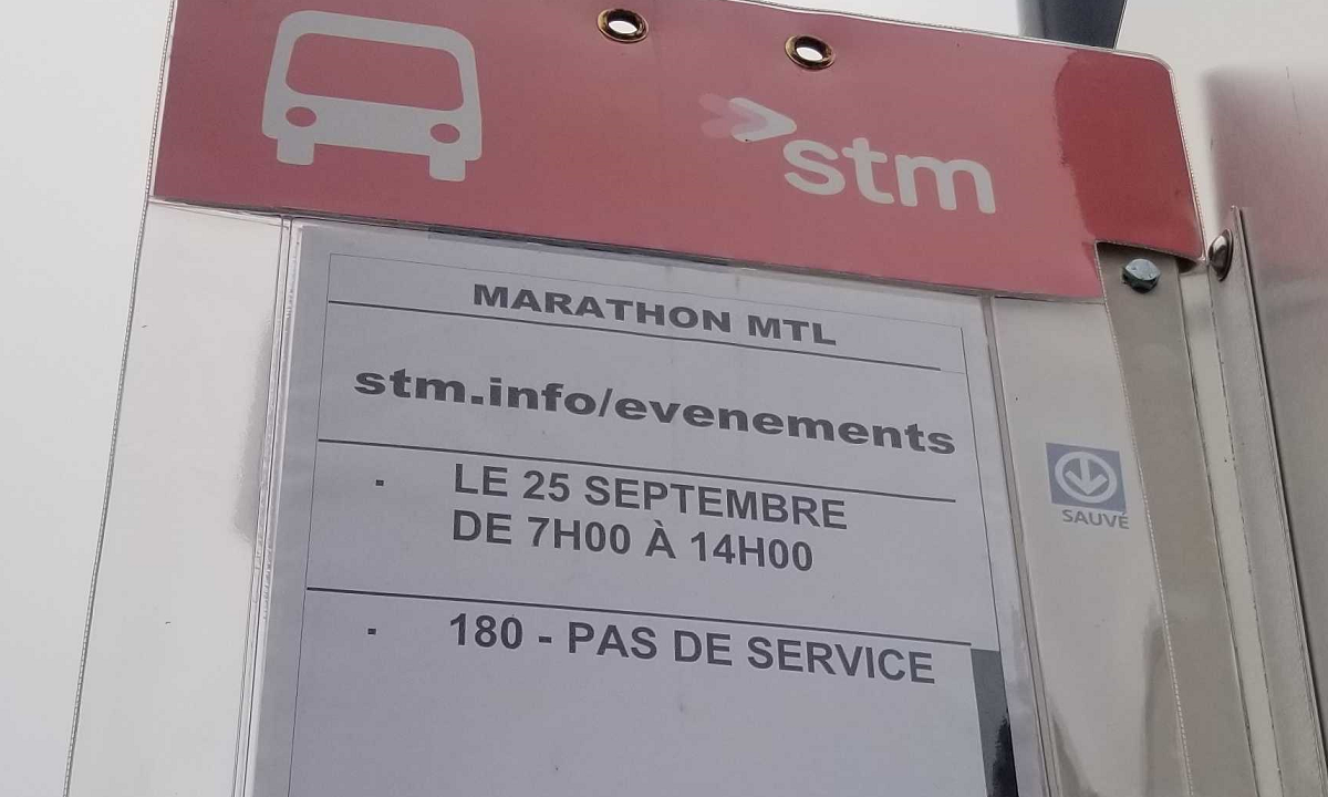 Service de bus interrompu marathon