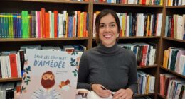 Véronique Lambert autrice de Dans les souliers d'Amadée, présentait son livre à la Librairie Fleury le 6 octobre 2022 - Crédit Séverine Le Page