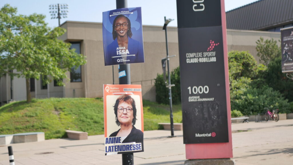 affiches électorales du PQ et de QS 