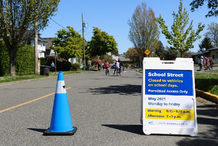 Rue-École pour Sir James Douglas Elementary School à Victoria en mai 2021 en Colombie Britanique (Photo Courtoisie)