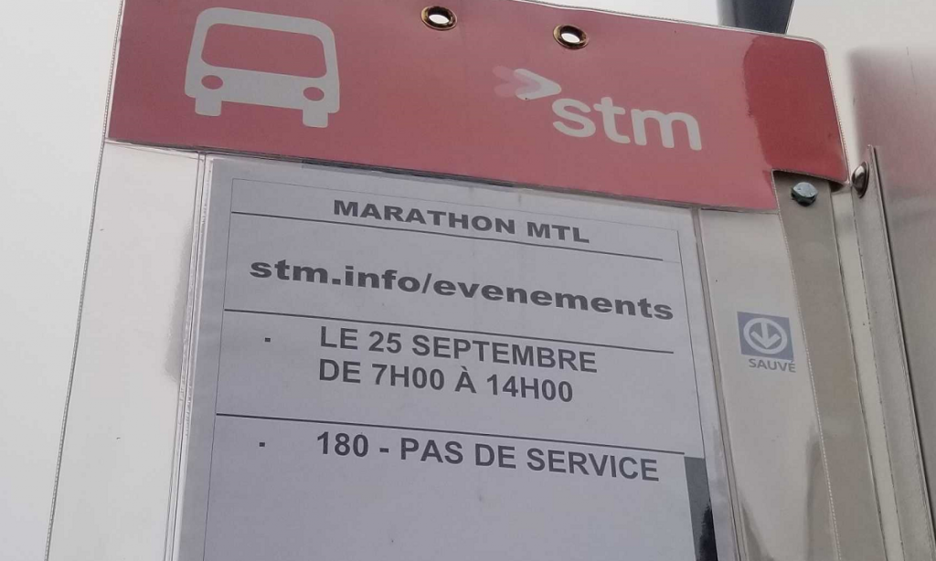 Service de bus interrompu marathon